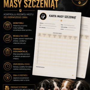 Karta masy szczeniąt – kontroluj rozwój miotu od pierwszego dnia