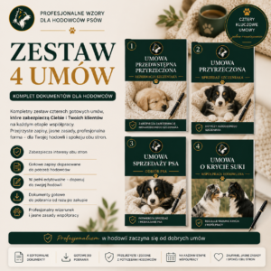 Zestaw 4 umów dla hodowców psów